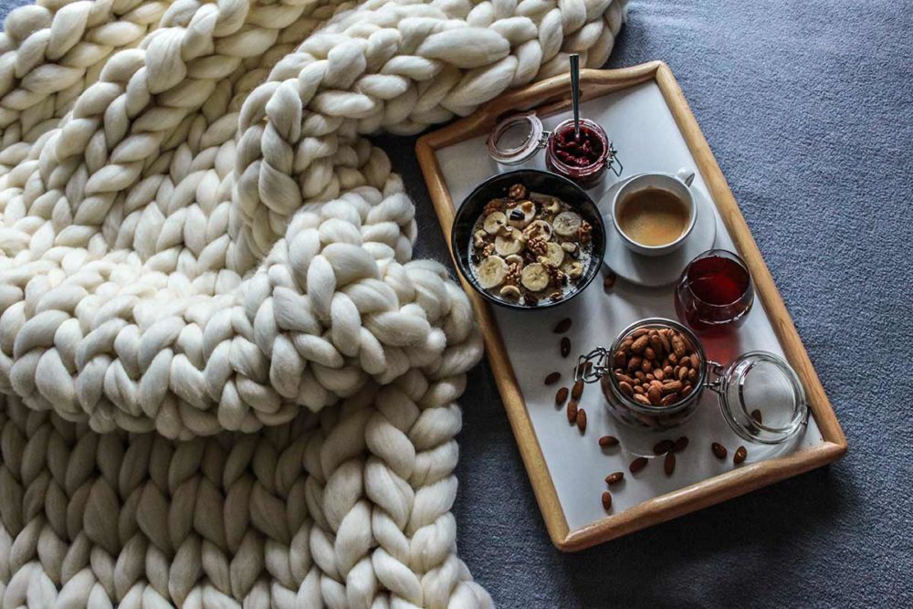 Vintage deka – krémova biela