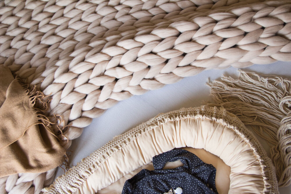 Huňatá pleténá deka