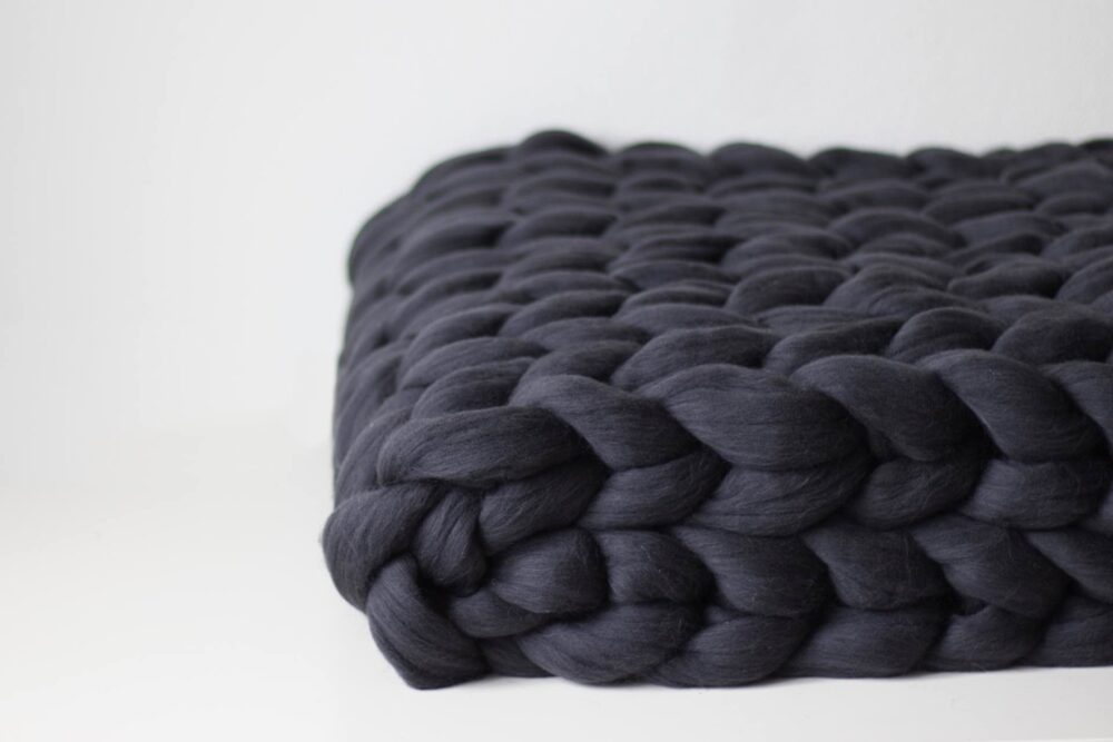 Pletená merino deka – grafit